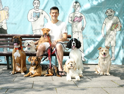 
Công việc dắt cún đi dạo giúp cuộc đời Ryan rẽ sang một hướng khác. (Ảnh: qns.com)